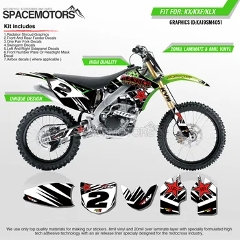 

MotoSpace Customized Team Graphics Backgrounds Decals 3M Custom Stickers For KAWASAKI KX250F/450F 06-12 06-11 KLX450R 08-13 051