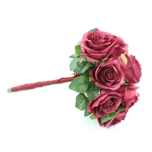 Inofinn темно-красный элегантный свадебный букет невесты Холдинг Цветы ручной работы розы Искусственные цветы Свадебные букеты Быстрая