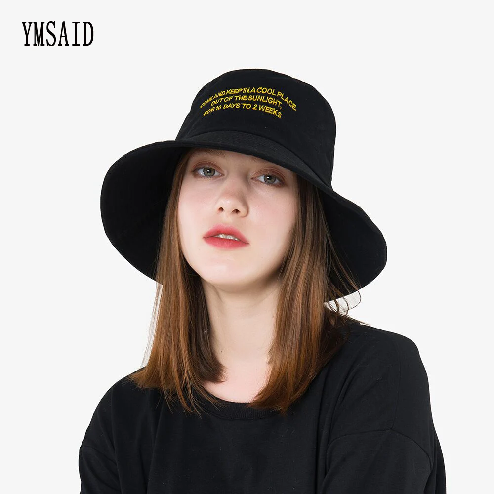 

Ymsaid Classic Summer Bucket Hats Men Woman Spring Foldable Anti-UV Rays Fisherman Hat Panama Cotton Fabric Hats
