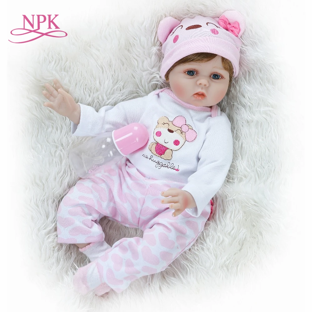 

NPK 55cm Silicone Rebron Baby Dolls Newborn Baby Realistic Princess Kids Playmates Baby Reborn Fashion DIY Toys