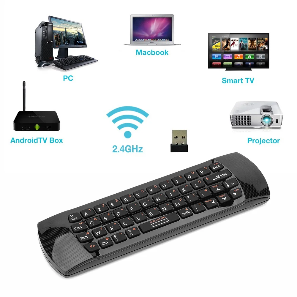 Французский Azerty) Rii Mini i25 2,4 ГГц Fly mouse пульт дистанционного управления с мини клавиатурой для Smart tv Android tv Box IP tv PC HTPC