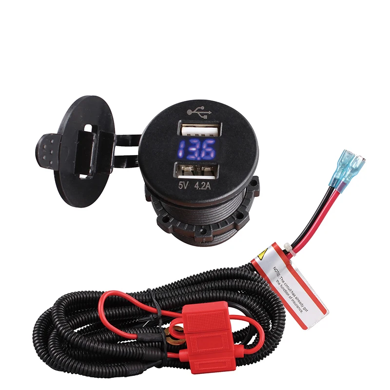 1 Set Blue LED 5V 4.2A Dual USB Car Cigarette Lighter
