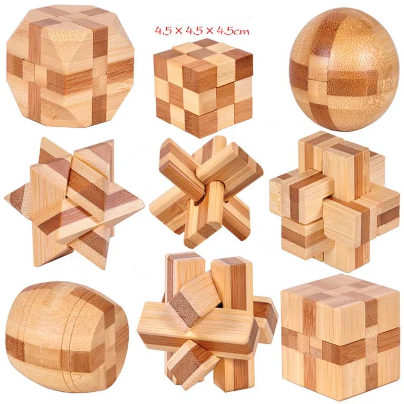 2017 new Chinese classical wooden intellectual toy kong Ming lock luban 3d puzzle game children | Игрушки и хобби