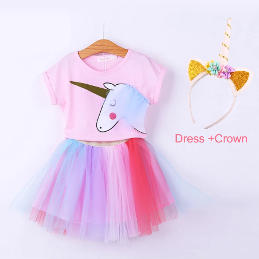 Baby Girl Clothing Sets Unicorn sets 2 pieces Unicorn Party with Crown