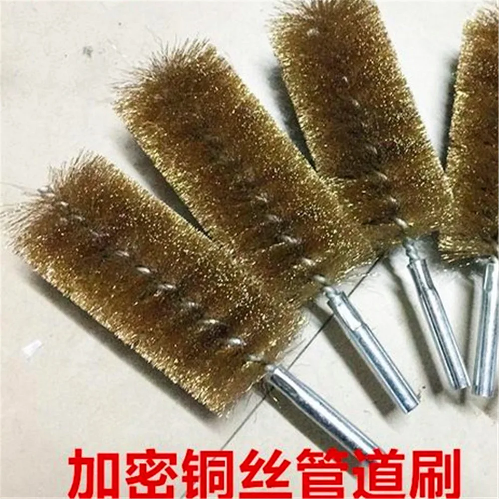 40mm Brush Dia 16cm Length Copper Wire Tube Brushes Cleaning Tool 2pcs