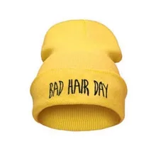 Модная спортивная зимняя шапка унисекс с надписью «Bad Hair Day», мужская шапка, вязаная зимняя шапка в стиле хип-хоп, шапка для женщин VL