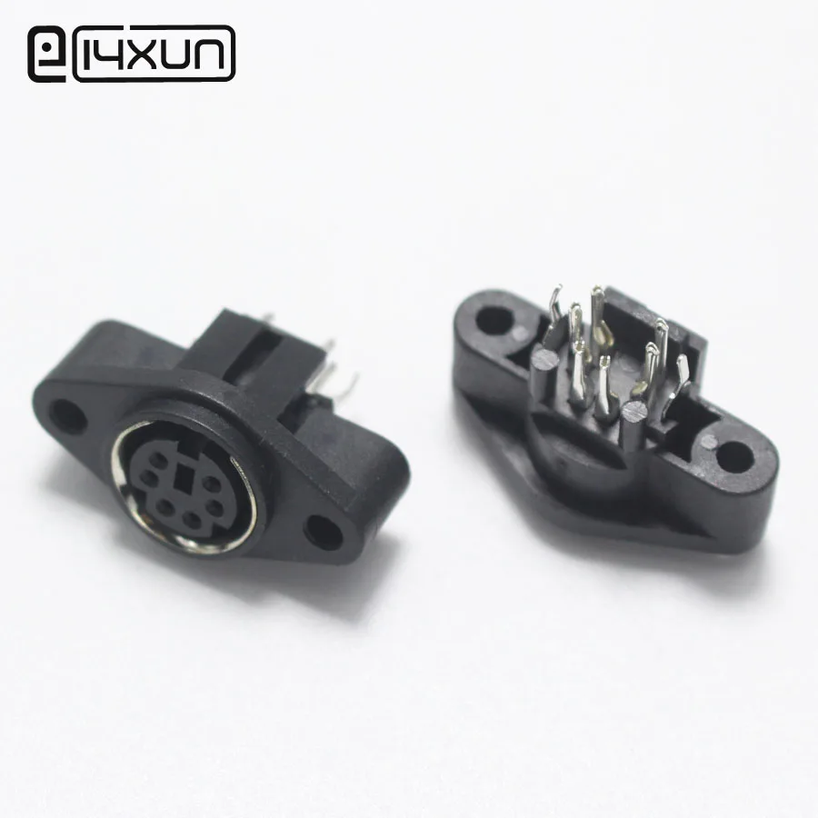 

2PCS/Lot MDC/S Terminal Socket DIN Jack Connector Mini PS2 6Pin 6P with Fixed Hole Mouse Keyboard