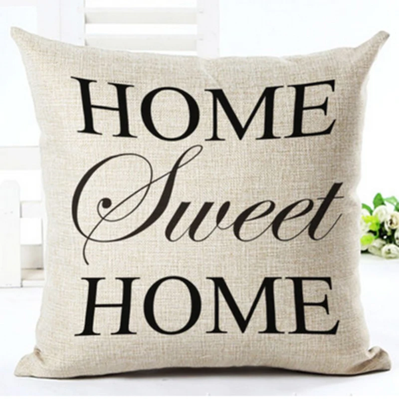 Words Quotes Pillow Case Flower Cushion Covers Letter Pillow Cover for