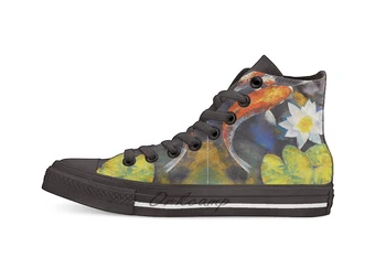 

Koi Fish and Water Lily Casual High Top Canvas shoes sneakers For Drop shipping