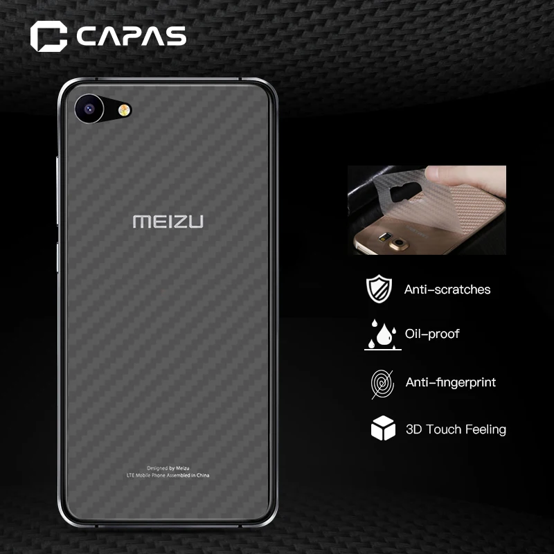 

5pcs for Meizu U10/ U20/ Meizu M3 Max Screen Protector Original CAPAS Clear 3D Carbon Fiber Back Cover Screen Protective Film