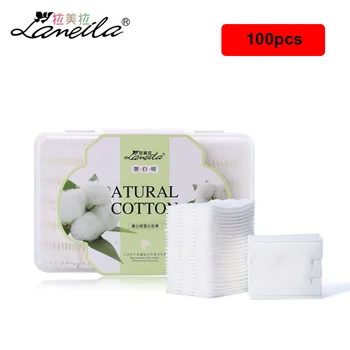 

100pcs/box Double Sandwich Cotton face Makeup Removal Heavy Cotton skin care face cleansing Nail Polish remover wipes LM035