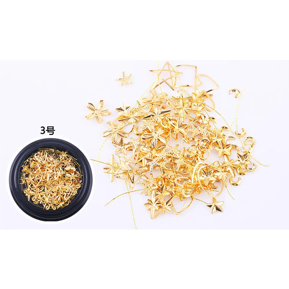 

nail art Fashion Nail Art Rhinestones Glitter Diamonds Tips Mixed 3D Tips DIY Decoration sequins Martillo de clavos20