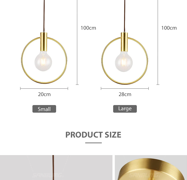 Base para Sala de Estar de Cabeceira Restaurante do Hotel Sanbumg Nordic Criativo Moderno Luzes Pingente Anel Dourado E14 Varanda Bar 10 Luzes e Iluminação
