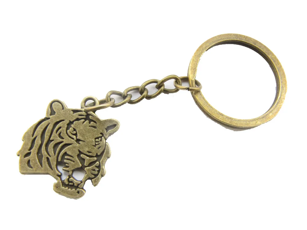 Wholesale Ancient Bronze Tiger Keychain,tiger Pendant, Animal Jewelry