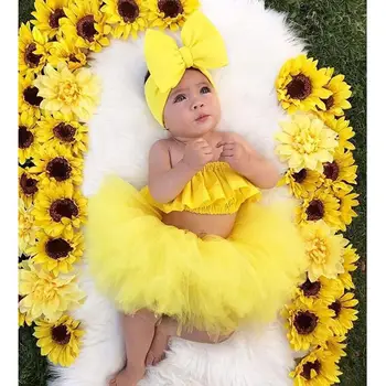 

Newborn Infant Baby Girl Solid Color Outfits Clothes Off Shoulder Tops+Tutu Tulle Skirt Set Toddler For Girls Costume Z10$