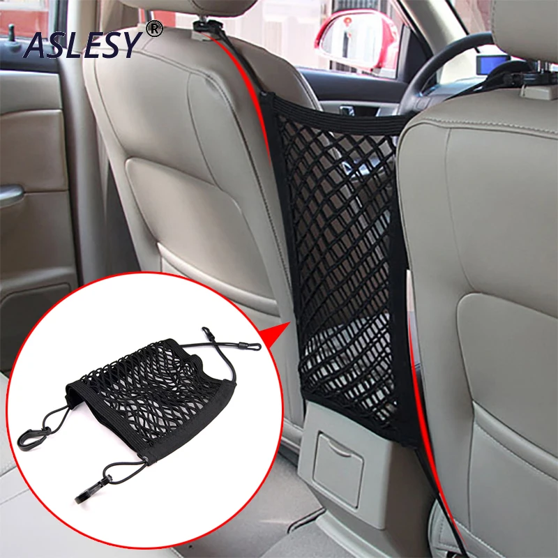 

Car Mesh Net Bag Seat Back Bag Strong Elastic String Storage Luggage Holder Pocket Trunk Organizer Car Styling Auto Accessories