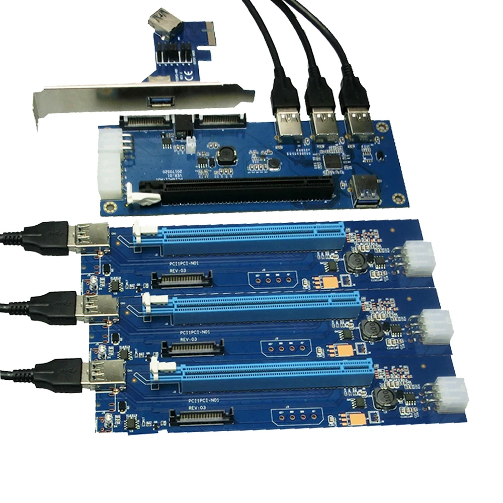 AAD в карты PCIe 1 до 4 pci express 16x Слоты Riser Card pci-e 1x к внешним 4 pci-e адаптер слот pcie Порты и разъёмы Multiplier карты