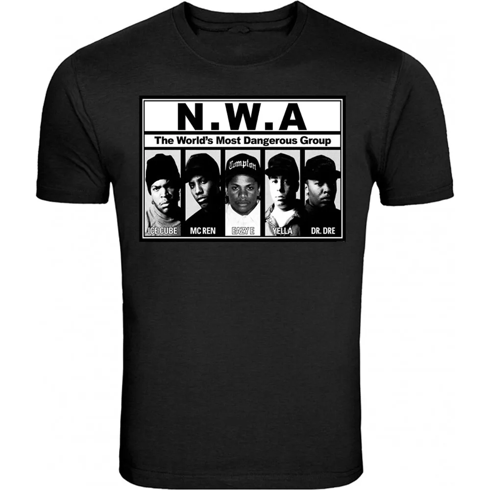 2019 летняя Горячая Распродажа футболка сумасшедшая NWA Прямая Из Compton Cali DR Dre черная