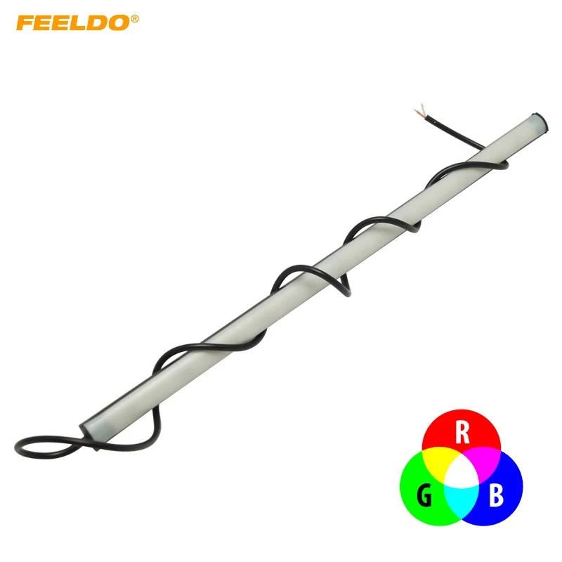 

FEELDO 10Pcs RGB 18-5050SMD Multiple Working modes Waterproof Flexible Soft LED Light Strip For Car Daytime Running Light#5722