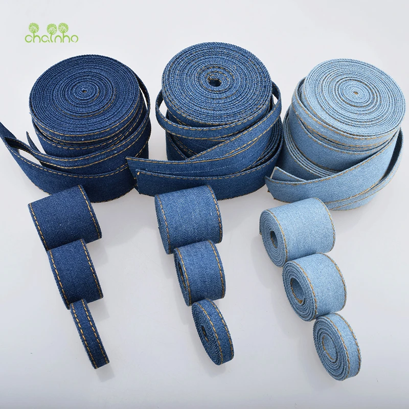 Однотонная джинсовая ковбойская тканевая лента для рукоделия шитья и изготовления, материалы для аксессуаров для волос, подарок ручной работы/ремесло/Упаковка с использованием