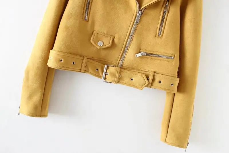 Куртка женская замшевая короткая из ПУ кожи на осень|suede leather jackets women|designer womenleather