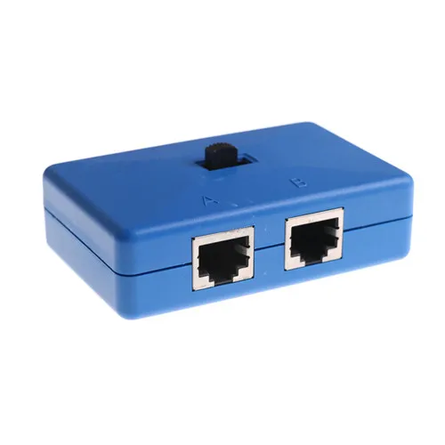 Mini 2 Порты Rj45 внутренний/внешний сетевой выключатель Splitter Box избежать штекер кабеля