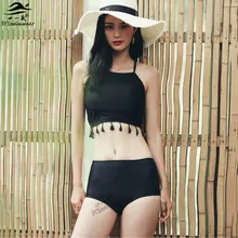 Горячая Новый летний пляж горячие бикини сексуальные женщины 3 шт. купальники высокая шея и push up купальники с геометрическими шорты