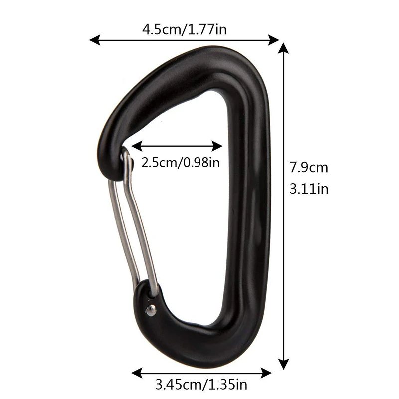 Climbing Carabiner Climbing Buckle Professional Climbing Carabiner D Shape Mountaineering Buckle Hook 12KN Safety Lock Outdoor Climbing Equipment Accessory
