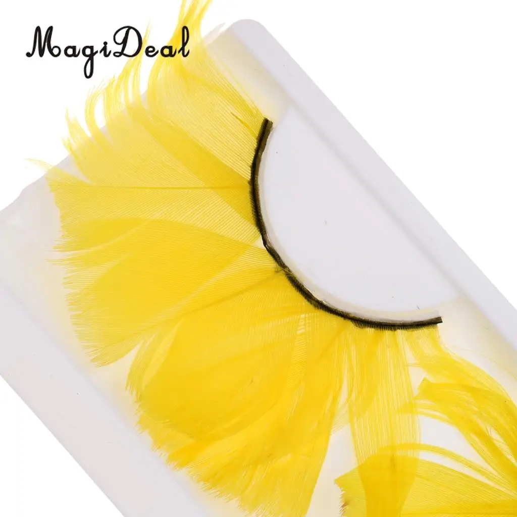 Feather Eyelashes Eye Lashes for Party Dance Halloween Costume Makeup Yellow Fashion Color High quanlity
