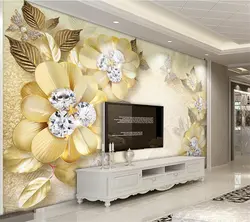 Beibehang пользовательские обои Гостиная Спальня росписи Европейский Золото Алмаз шелковые изделия цветок диван ТВ фоне стены обои