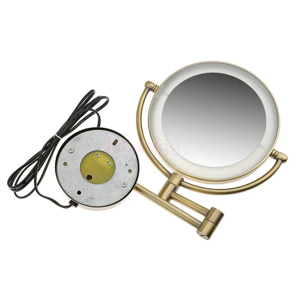  8' Bathroom Makeup Mirror with LED Light Wall Mount 3x / 5x / 7x Magnification Vanity Mirror Chrome - 32815696498