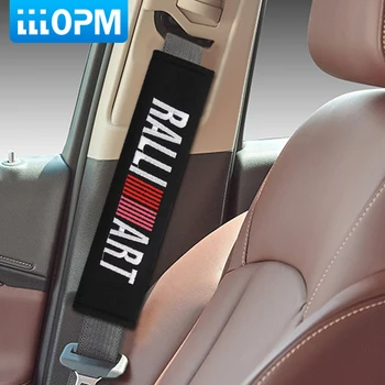 

1pcs Car styling cotton shoulder pad Car Emblem seat belt cover For Mitsubishi Ralliart Lancer ASX Outlander Car Accessories