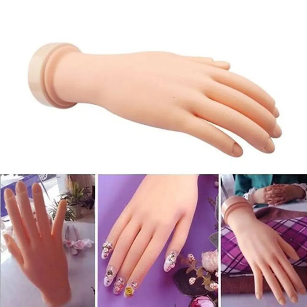 Soft Flexible Plastic Hand Model Nail Art Salon Practice Bendable Mannequin Hand Nail Practice False Hand DIY Manicure Tools (5)