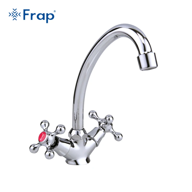 Frap 2017 Classic Kitchen Faucet Brass 360 Degree Rotation Tap Hot and Cold Water Dual Handle Torneira Cozinha Grifo Fregadero Frap 2017 Classic Kitchen Faucet Brass 360 Degree Rotation Tap Hot and Cold Water Dual Handle Torneira Cozinha Grifo Fregadero