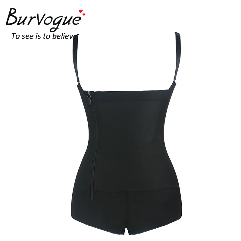 Burvogue, женское нижнее белье, утягивающее белье, боди с открытой промежностью, утягивающее белье - Цвет: Black