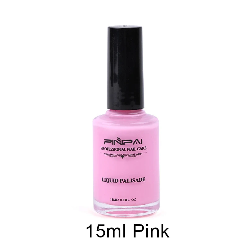 2 цвета отклеивается лак для ногтей анти-перелив клей Нетоксичная латексная жидкость для ногтей легко удаляет ленту для дизайна ногтей маникюр защита края - Цвет: 15ml Pink