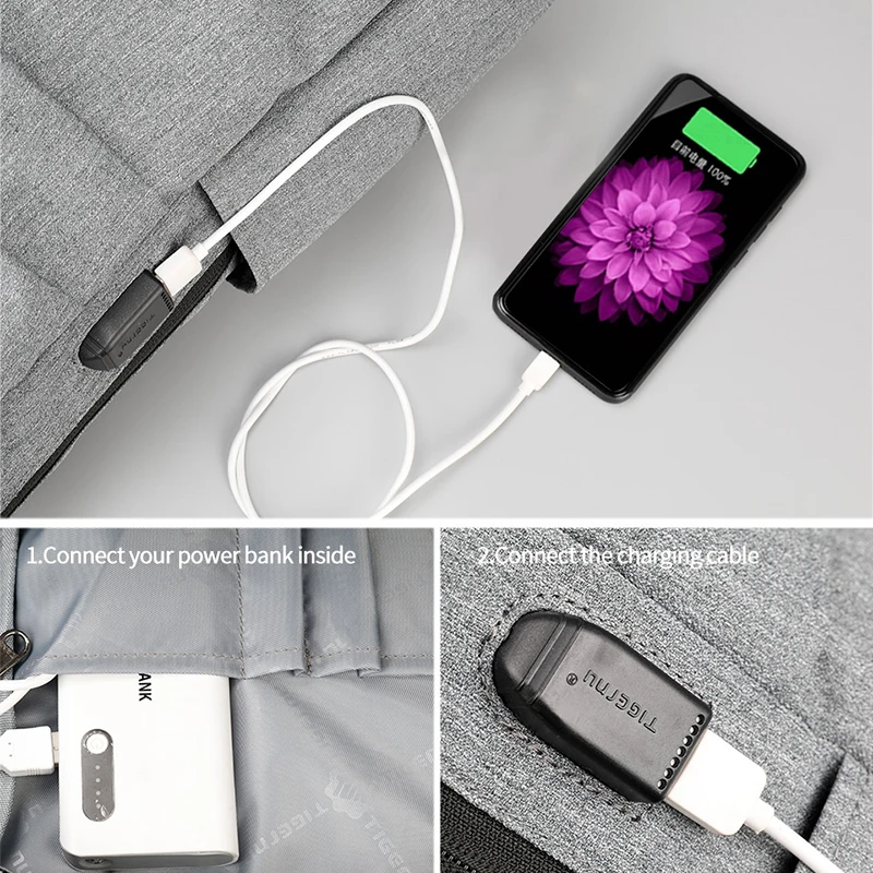 Сумка для подгузников Tigernu водонепроницаемая сумка мам с верхней ручкой и usb