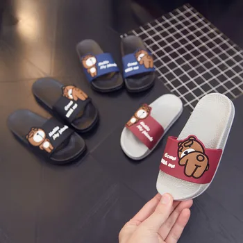 

Fashion Cartoon Bear Boys Girls Summer Casual Sandals Soft Sole Kids Slippers Barefoot Shoes Children Anti-slip Bath Beach Shoes