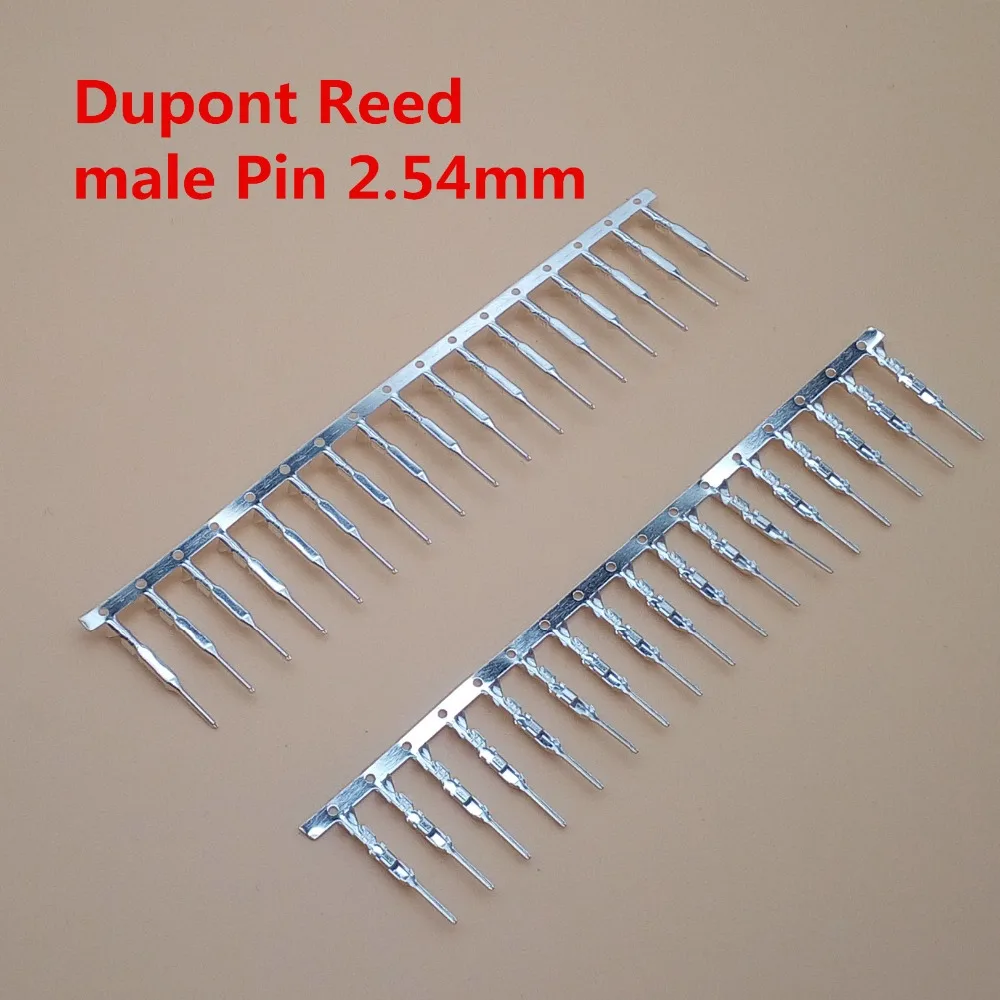 100Pcs 2.54mm Male Pins Long Dupont Head Reed/plug Crimp Pin Jumper