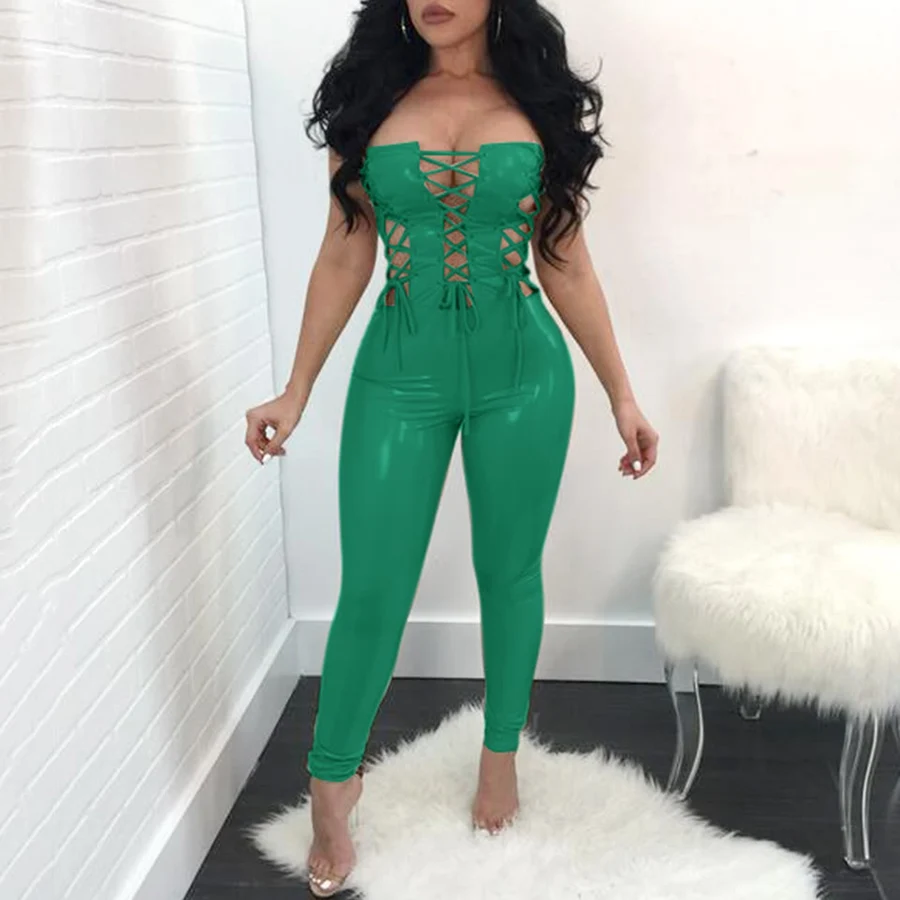New Summer Women Jumpsuit Elegant Shining Sexy Lace Up Backless Sleeveless Chain Celebrity Night Club Party Jumpsuits Rompers New Summer Women Jumpsuit Elegant Shining Sexy Lace Up Backless Sleeveless Chain Celebrity Night Club Party Jumpsuits Rompers