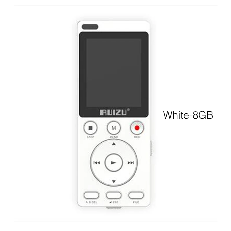 RUIZU K11 8GB Mp3 музыкальный плеер Портативный цифровой диктофон Встроенный громкоговоритель Поддержка TF карты один ключ A-B Повтор для учебы - Цвет: Белый