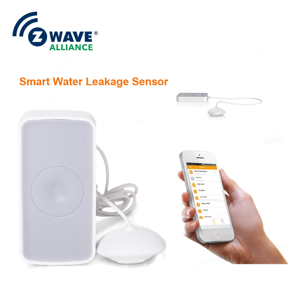 Long Range Water Alarm Detector APP Notification Smart Home Automation Zwave Ground Water Leak Detection System