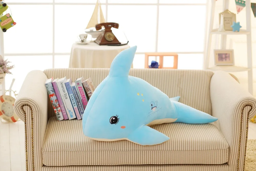 1 шт. 60/80 см Новый высокое качество дельфин мягкие милые подушки детские куклы плюшевые игрушки Kawaii Подушка-Дельфин любителей подарок для