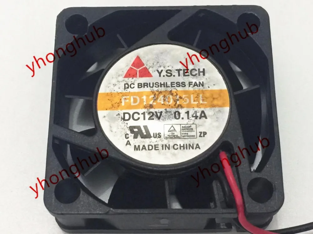 Tech FD124015LL DC12V 0.14A 4015 2-wire silent cooling fan 1pcs  Y s