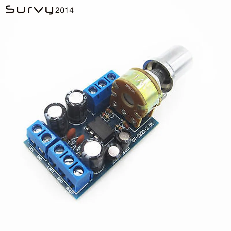 

TDA2822M Mini 2.0 Channel 2*1W Stereo Audio Power Amplifier Board DC 5V 12V CAR Volume Control Potentiometer Module