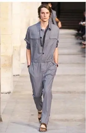 new men's casual spring and summer jumpsuit overalls male slim one piece trousers plus size Stage singer costumes clothing