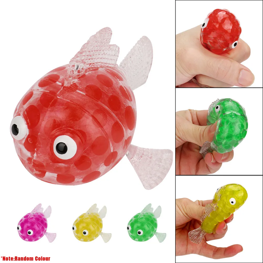

2018 Kids 7cm Carp Fish Bead Stress Ball Sticky Toy Squeezing Stress Relief Toys 100% brand new high quality Education Toy