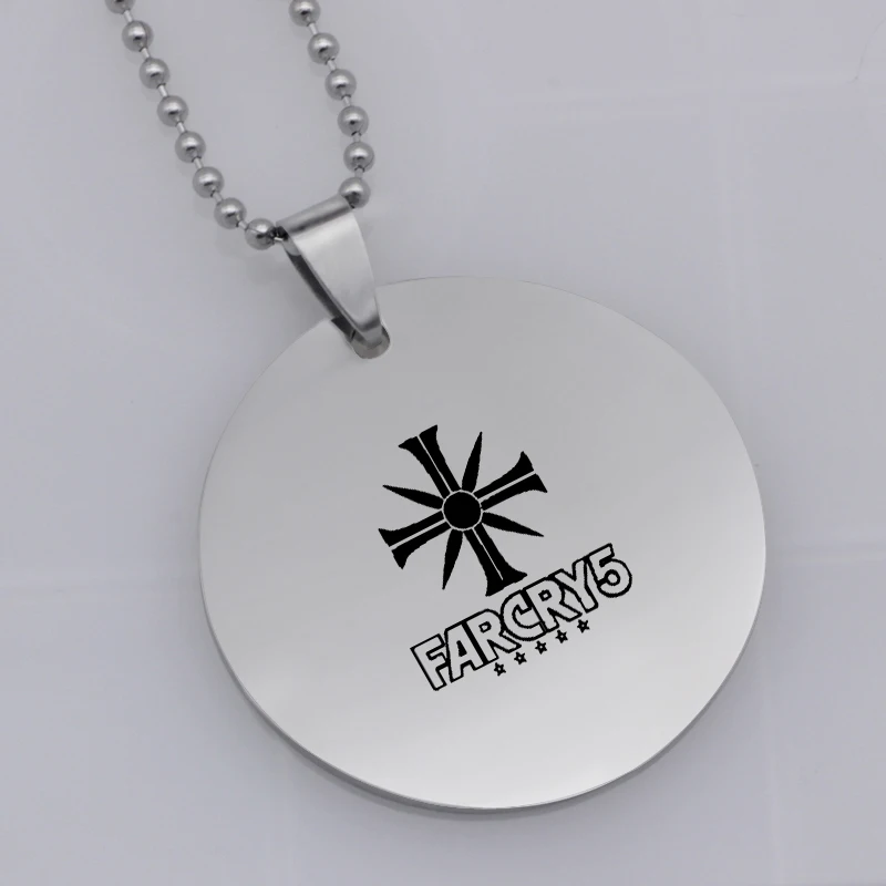 

Ufine 2018 New Far Cry 5 PS4 Ares 4 pendant stainless steel jewelry necklace Customed words or name necklace N478