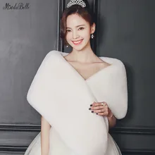 Modabelle белый черный серый бордовый красный Свадебный жакет болеро накидка Abrigo De Novia Свадебные меховые вечерние куртки для женщин