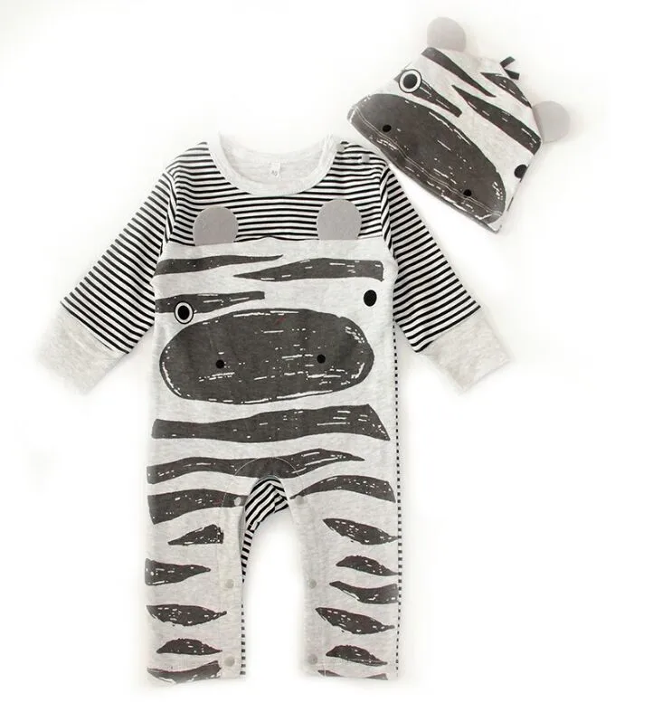 

2019 Autumn New Fashion baby boy clothes set cows sport rompers+hat newborn clothing set cute baby girls clothes boys clothes